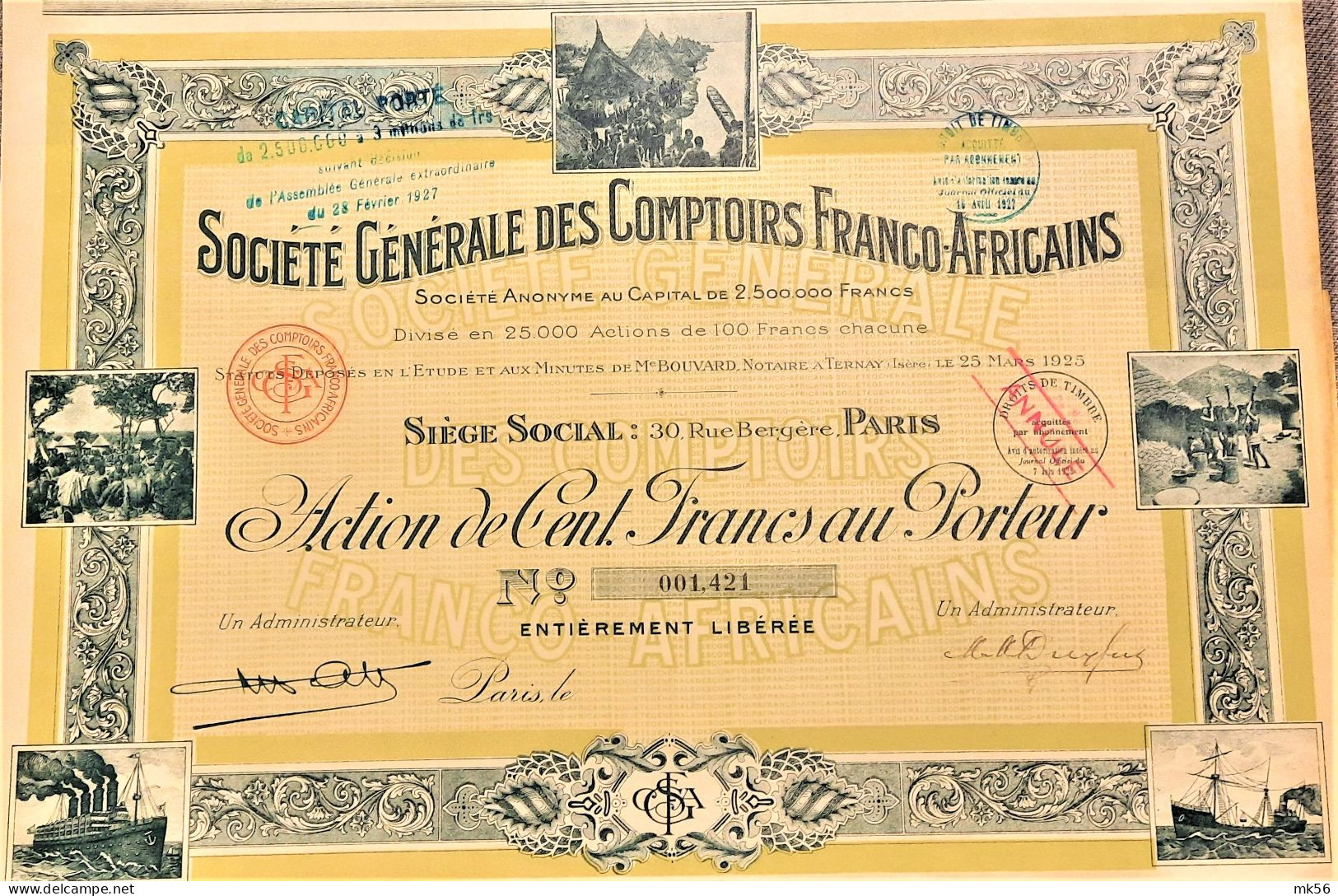 S.A. Société Générale Des Comptoirs Franco-Africains (1925) - Deco ! - Africa