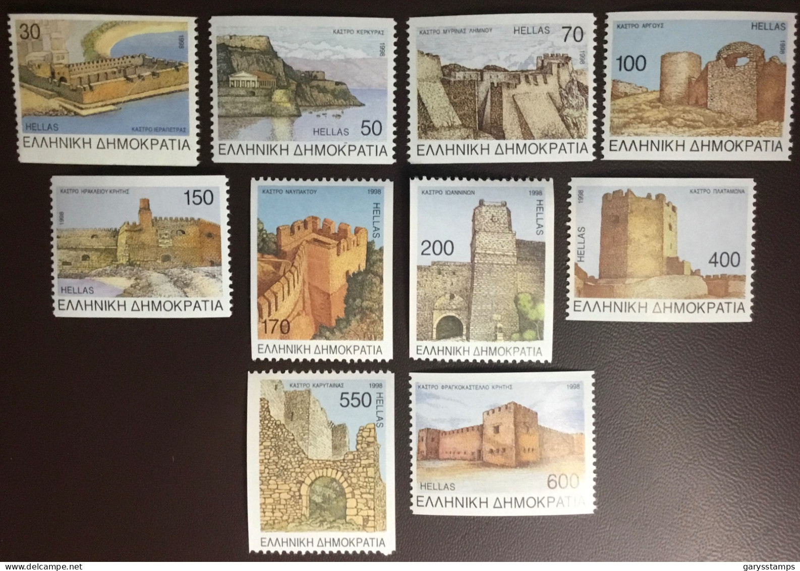 Greece 1998 Castles Perf X Imperf MNH - Unused Stamps