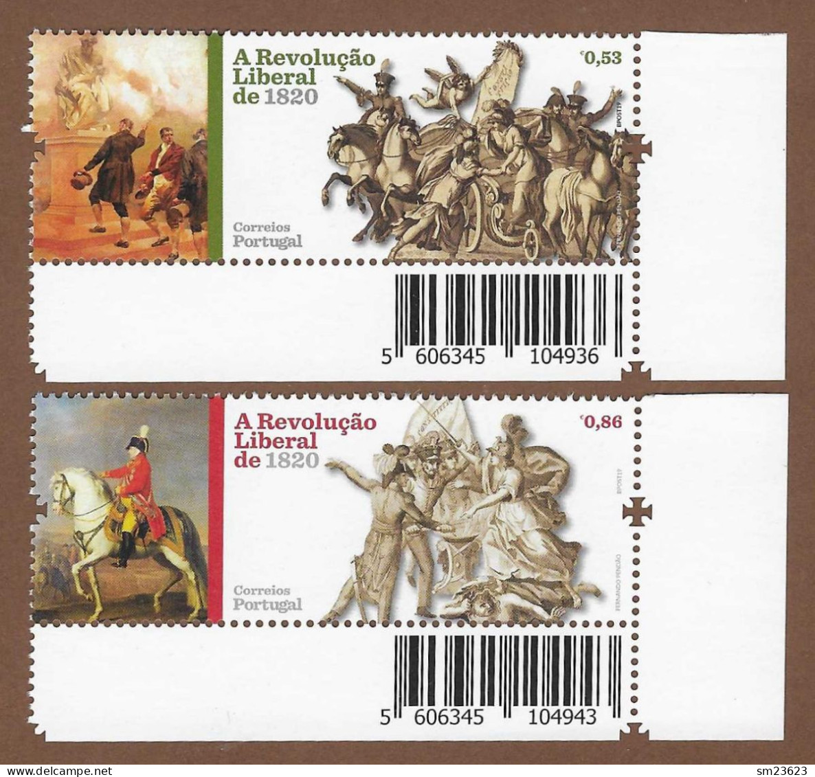 Portugal  2019  Mi.Nr. 4565 / 66 , A Revolucao Liberral De 1820 - Postfrisch / MNH / (**) - Ungebraucht