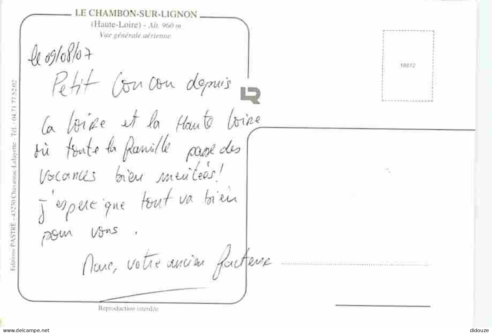 43 - Le Chambon Sur Lignon - Vue Générale Aérienne - Blasons - CPM - Voir Scans Recto-Verso - Le Chambon-sur-Lignon