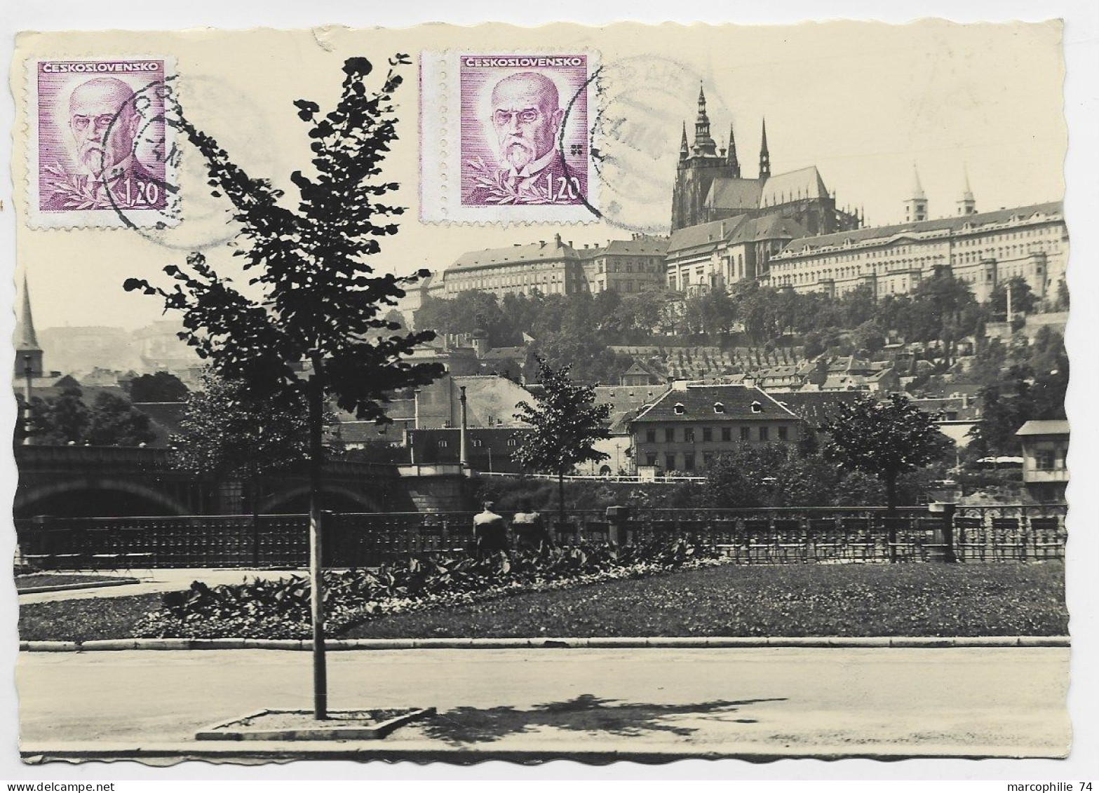 CESKOSLOVENSKO  80H X2 CARTE CARD AVION PRAHA 1946  + RECTO 1.20X2 TO FRANCE - Briefe U. Dokumente