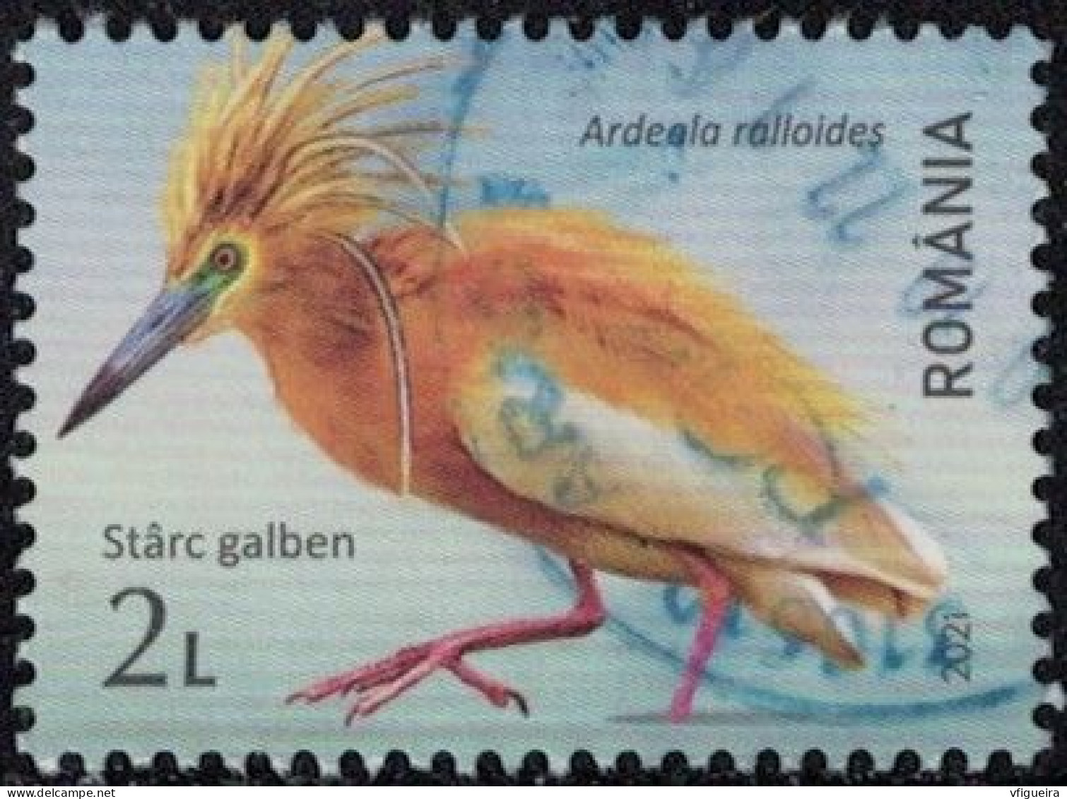 Roumanie 2021 Oblitéré Used Oiseau Ardeola Ralloides Crabier Chevelu Y&T RO 6674 SU - Oblitérés