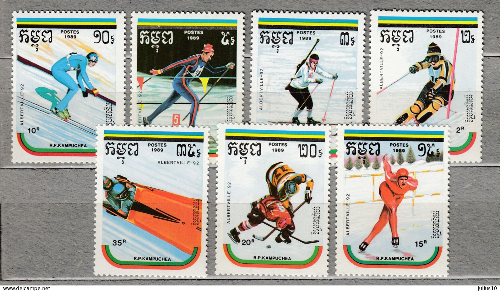 KAMPUCHEA 1989 Winter Olympic Games Alberville Mi 1024-1030 MNH(**) #Sp176 - Inverno1992: Albertville