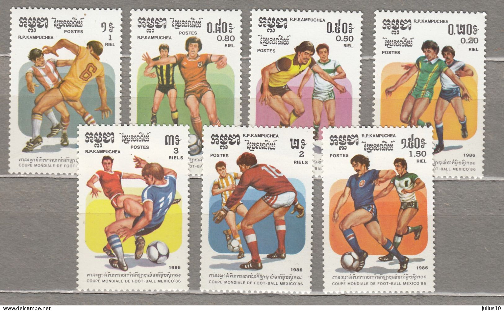 KAMPUCHEA 1986 Sport Soccer Mexico Mi 722-728 MNH(**) #Sp178 - 1986 – Mexico