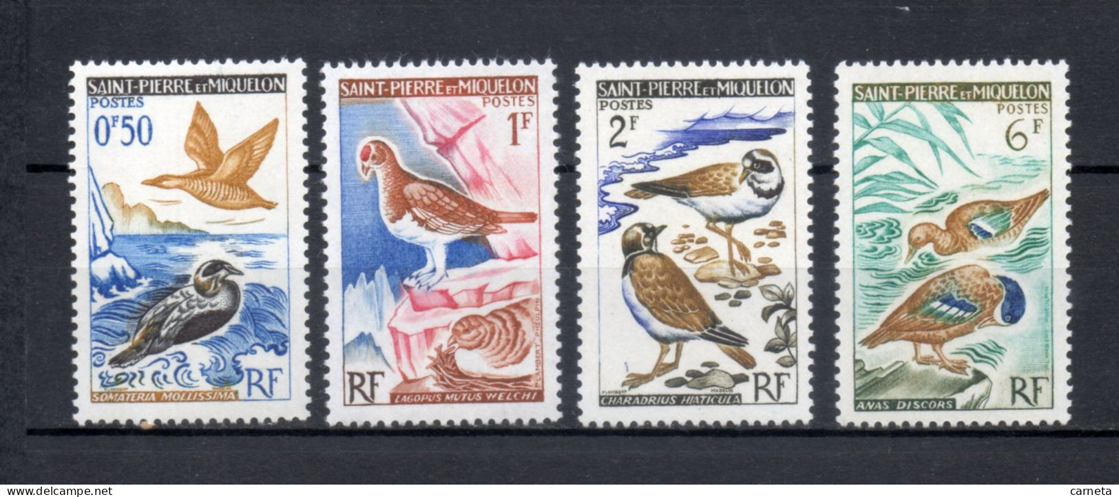 SAINT PIERRE ET MIQUELON N° 364 à 367    NEUFS SANS CHARNIERE COTE  8.80€     OISEAUX ANIMAUX FAUNE - Neufs