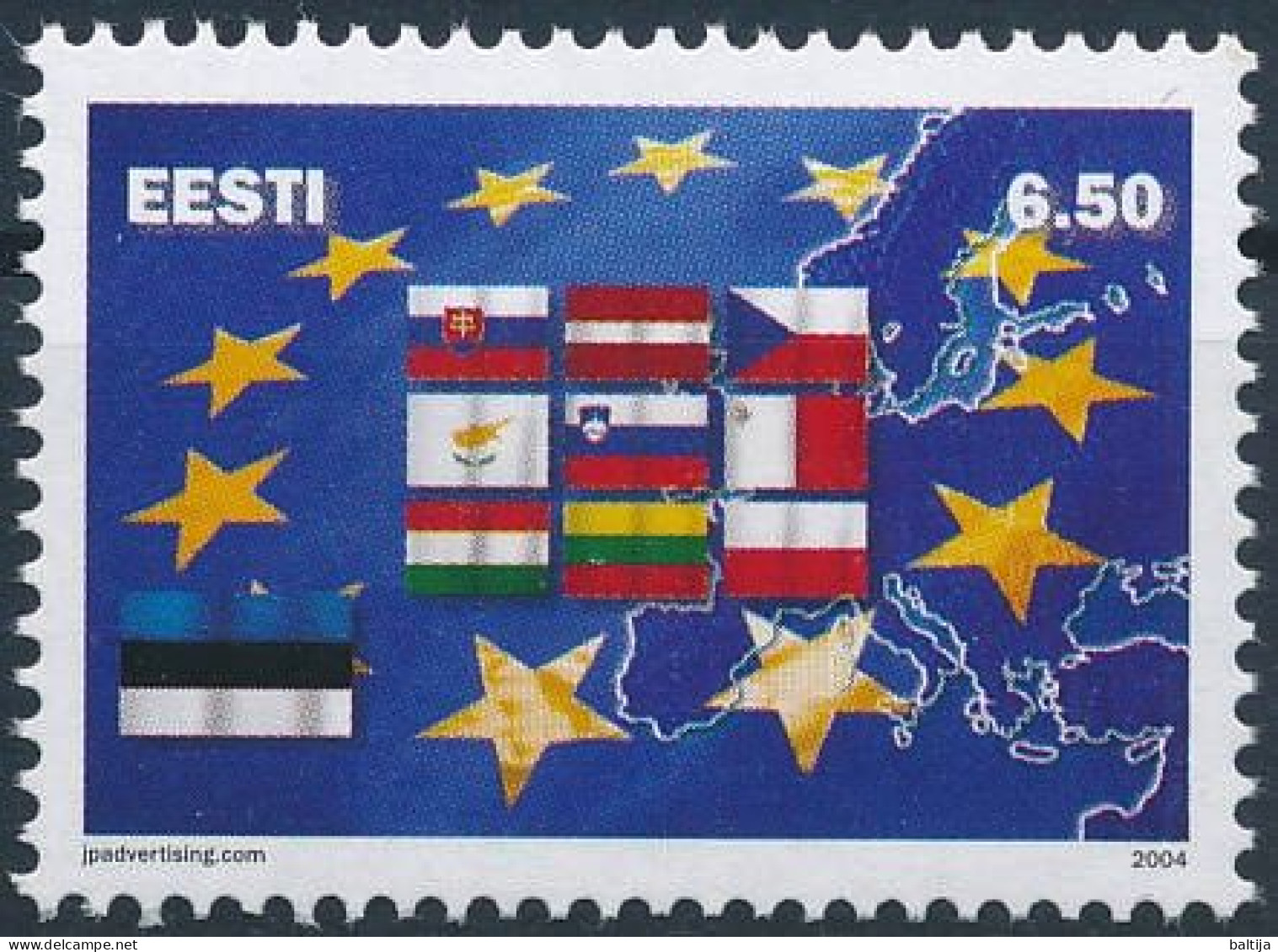 Mi 487 MNH ** / Accession To The European Union, Map, Flag - Estonia