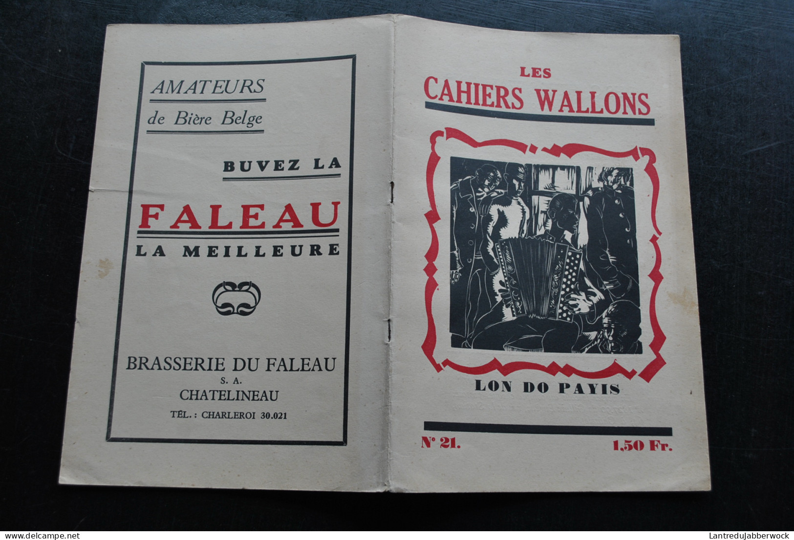 Les Cahiers Wallons N°21 Lon Do Payis 1938 Couverture Bois Joseph Gillain Jijé Firmin Callaert De Lathuy Gélinne Colin - Belgique