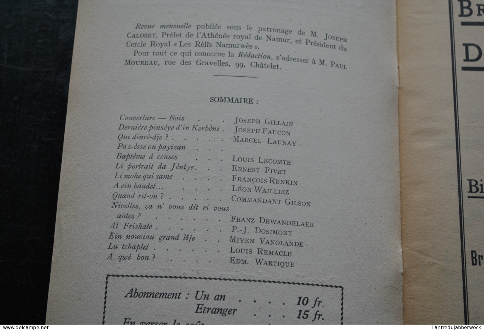 Les Cahiers Wallons N°11 Dernière Pinsèye D'in Kerbéni 1937 Couverture Bois Joseph Gillain Jijé Fivet Launay Renkin  - Belgique