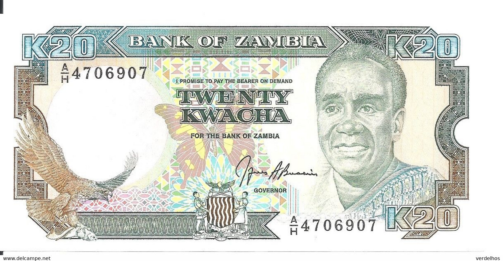 ZAMBIE 20 KWACHA ND1989-91 UNC P 32 B - Sambia