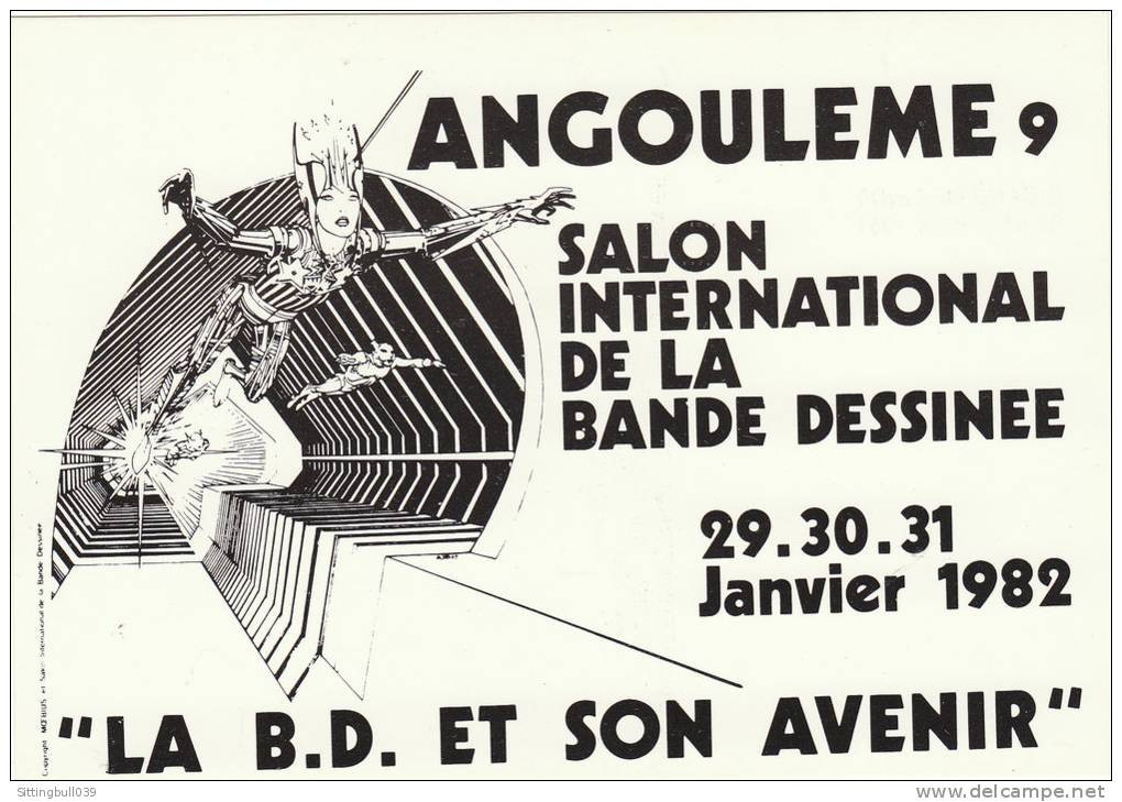 MOEBIUS. La BD Et Son Avenir. RARE Carte Postale Pour Angoulême 9, Salon International De La BD 1982 Dessin Inédit. - Ansichtskarten