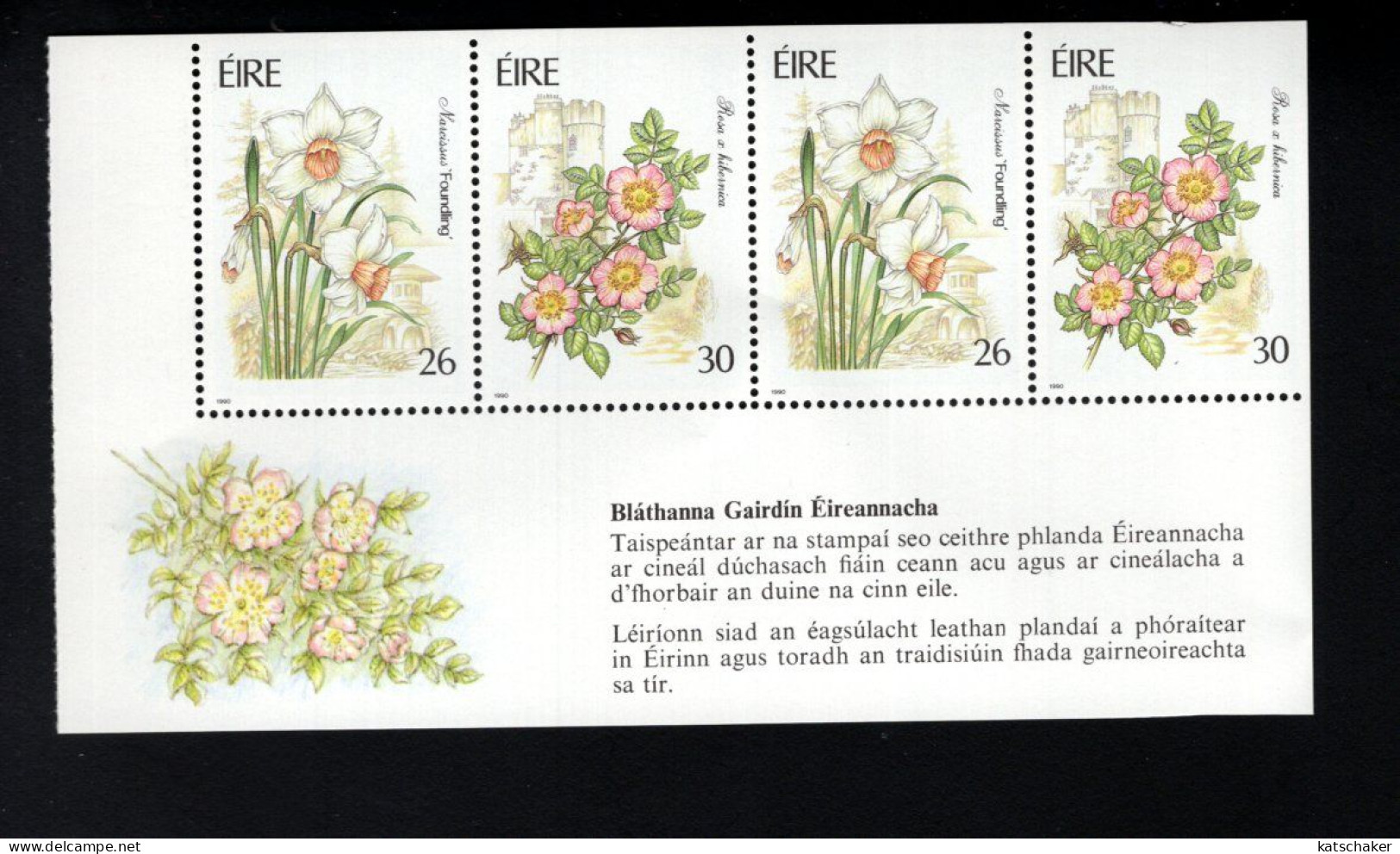 1992853448 1990 SCOTT 811A  (XX) POSTFRIS MINT NEVER HINGED   -  FLORA - BOOKLET PANE FLOWERS - Ungebraucht