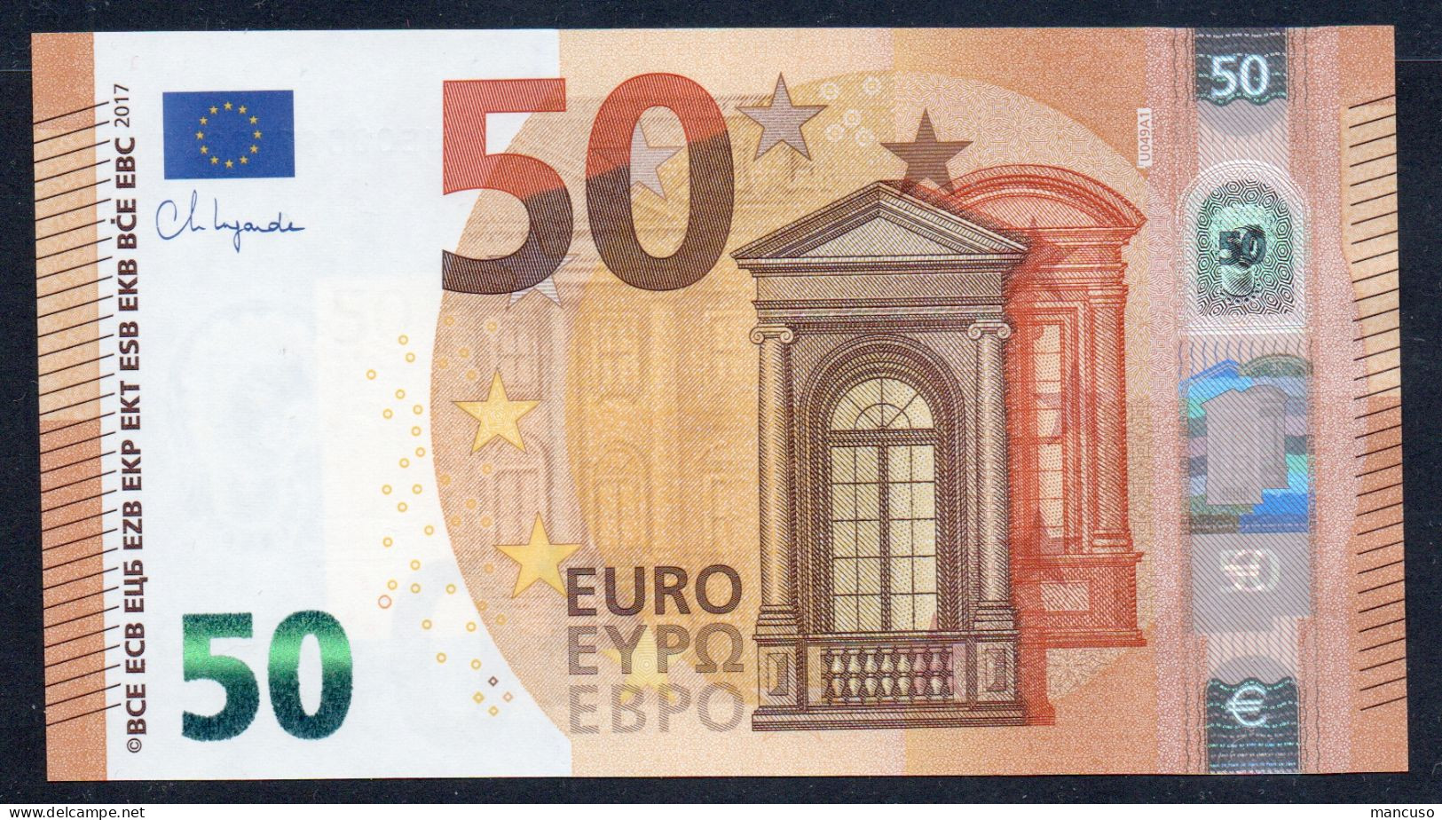 50 EURO FRANCE  UE000 U049A1 FIRST POSITION Ch "00" - LAGARDE   UNC - 50 Euro