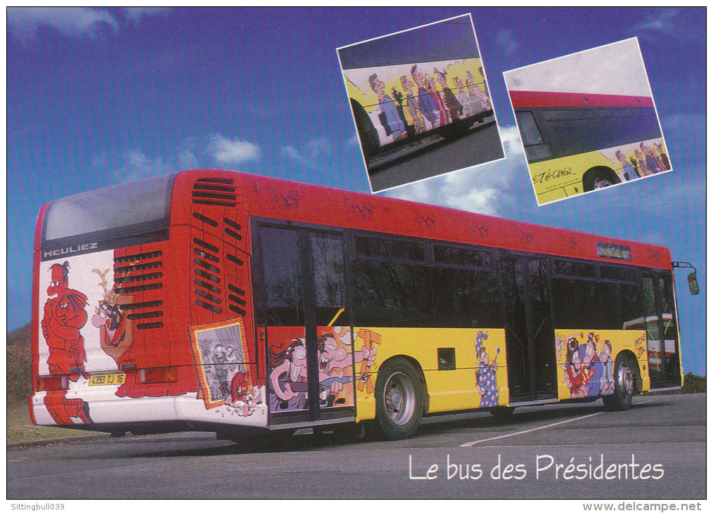 Claire Bretécher. Florence Cestac. RARE Carte Postale Le Bus Des Présidentes. STGA. 2002. Atelier Graphique Angoulême. # - Postcards