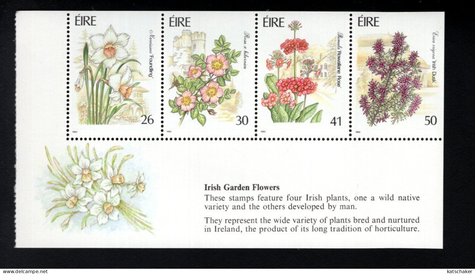 1992853988 1990 SCOTT 813A  (XX) POSTFRIS MINT NEVER HINGED   -  FLORA - BOOKLET PANE FLOWERS - Ungebraucht