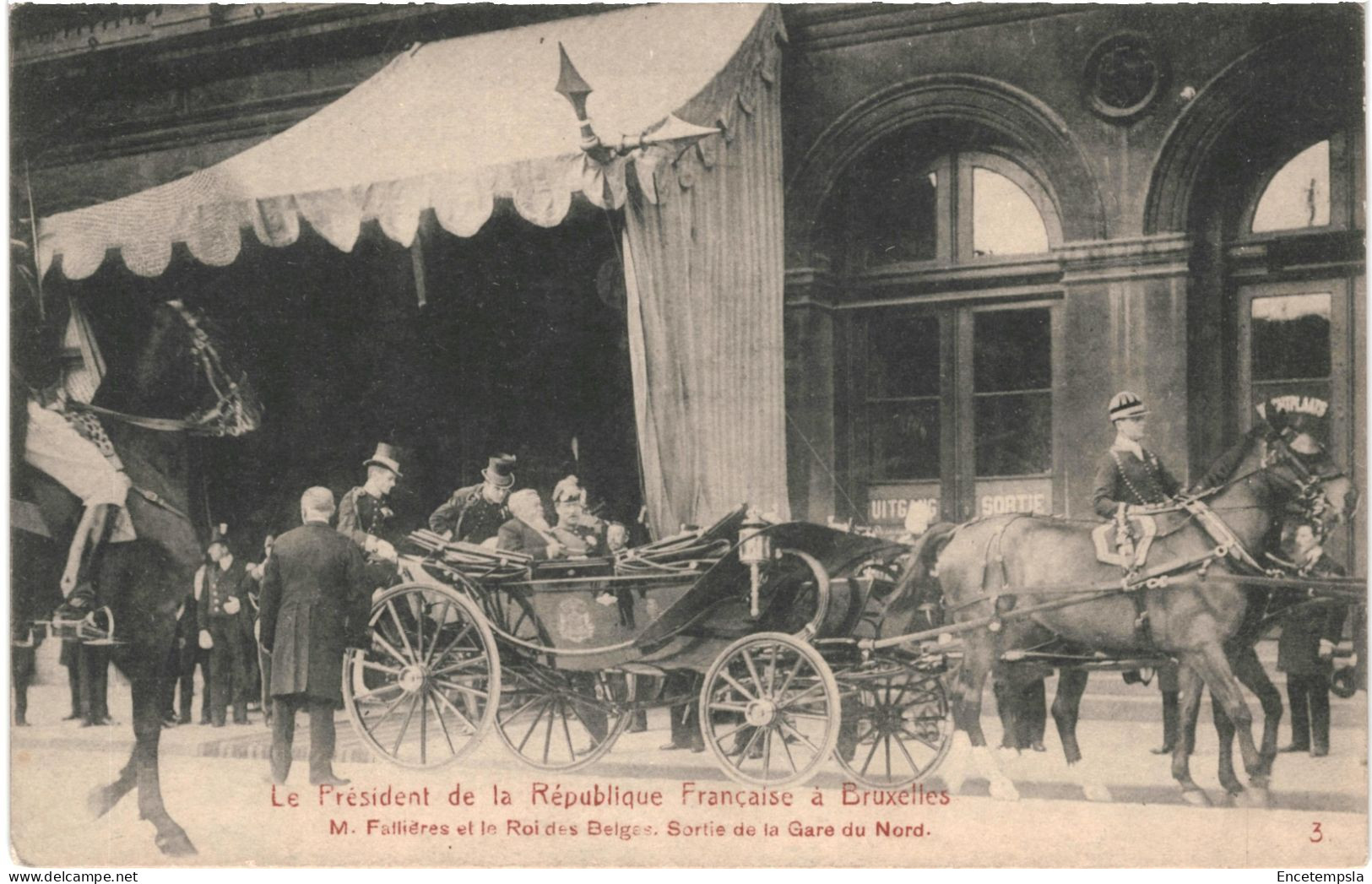 CPA Carte Postale Belgique Bruxelles Le Président De La République Française Mr Fallières Sortie De La Gare VM78883 - Fêtes, événements