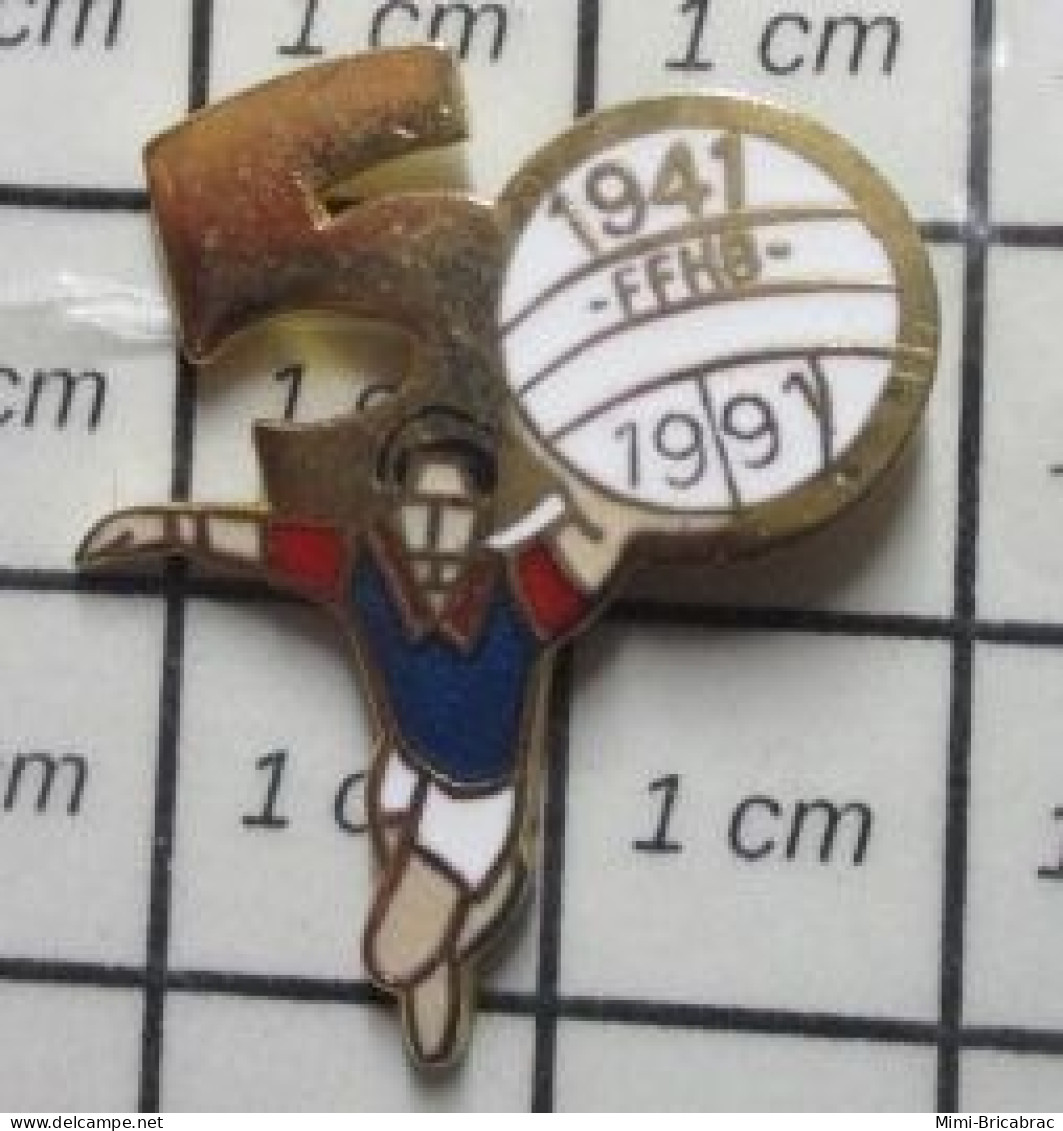 511B Pin's Pins / Beau Et Rare / SPORTS / HAND-BALL FFHB CINQUANTENAIRE 1941 Tiens, Tiens ! 1991 - Balonmano