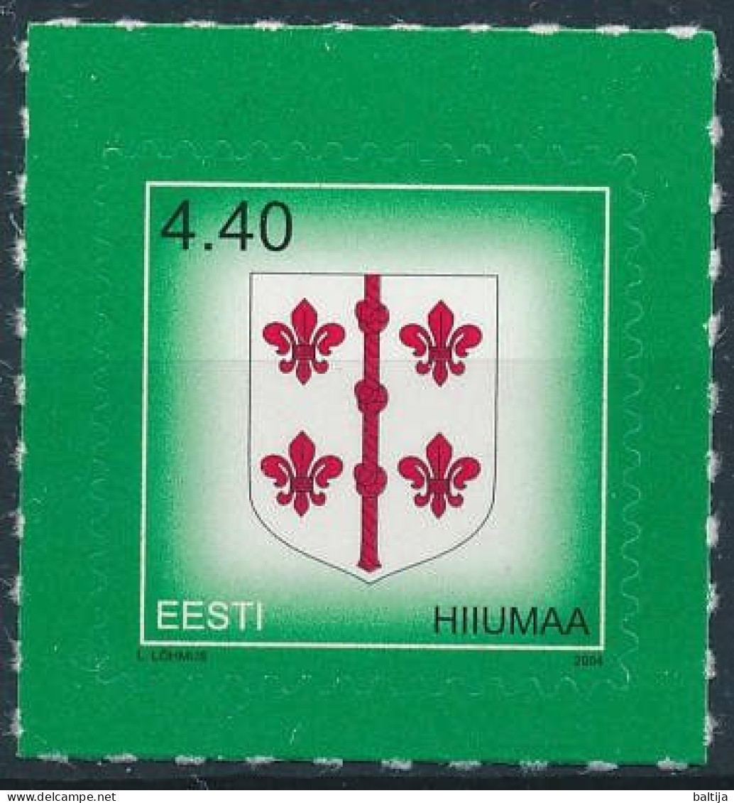 Mi 497 MNH ** / Heraldry, Hiiumaa Coat Of Arms, Self-adhesive - Estonie