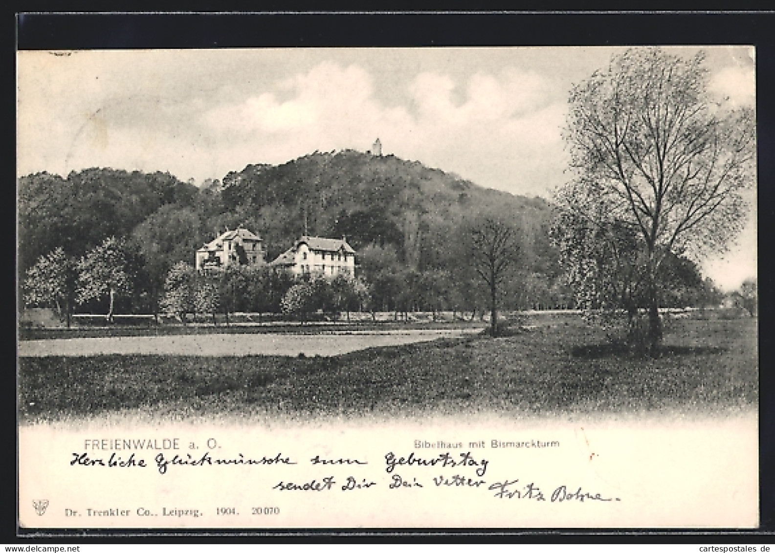 AK Freienwalde A. O., Bibelhaus Mit Bismarckturm  - Bad Freienwalde