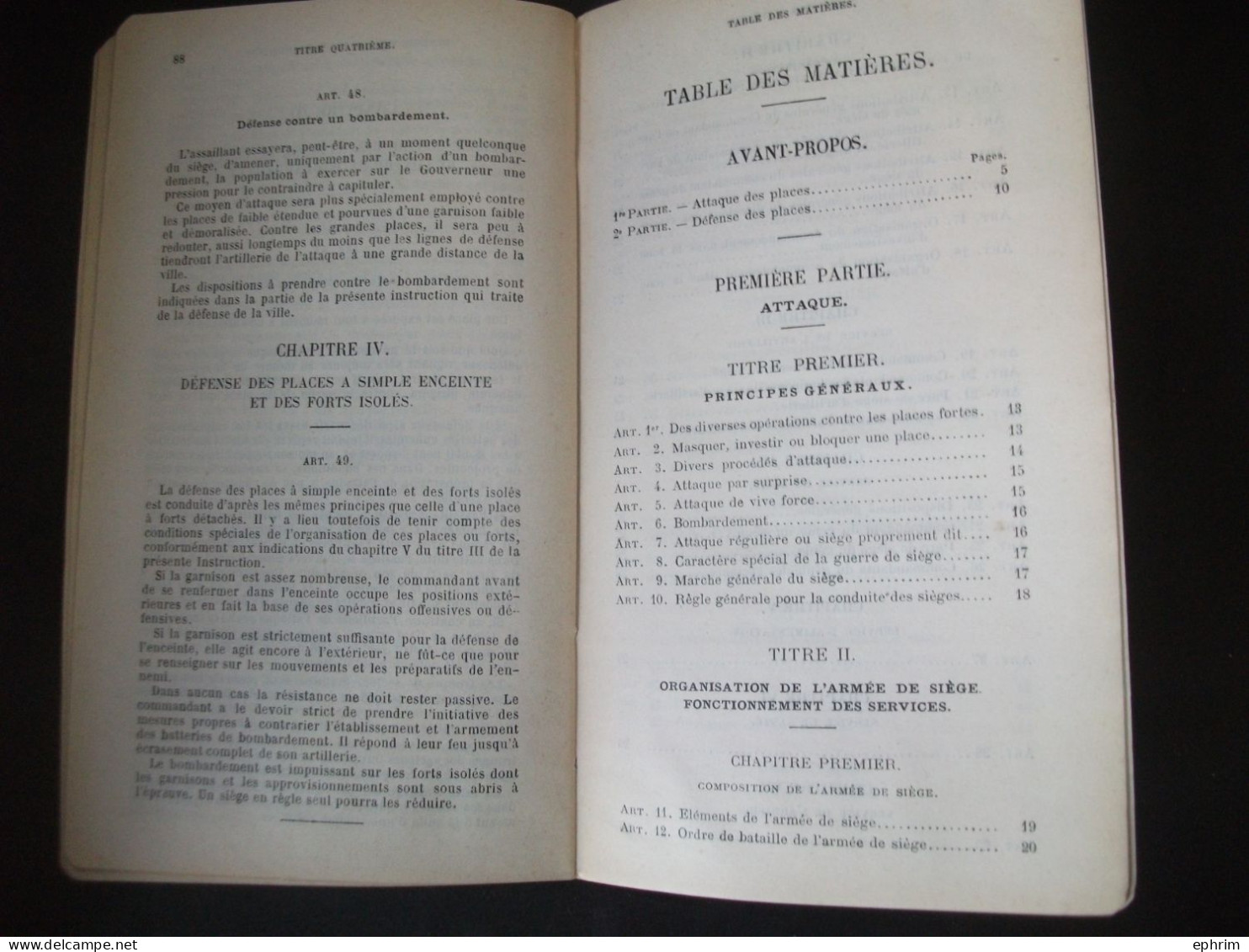 Livre Militaire Guerre De Siège 1er Tirage Charles-Lavauzelle 1899 Artillerie Armée Armement Place Forte Défense Assaut - Frans