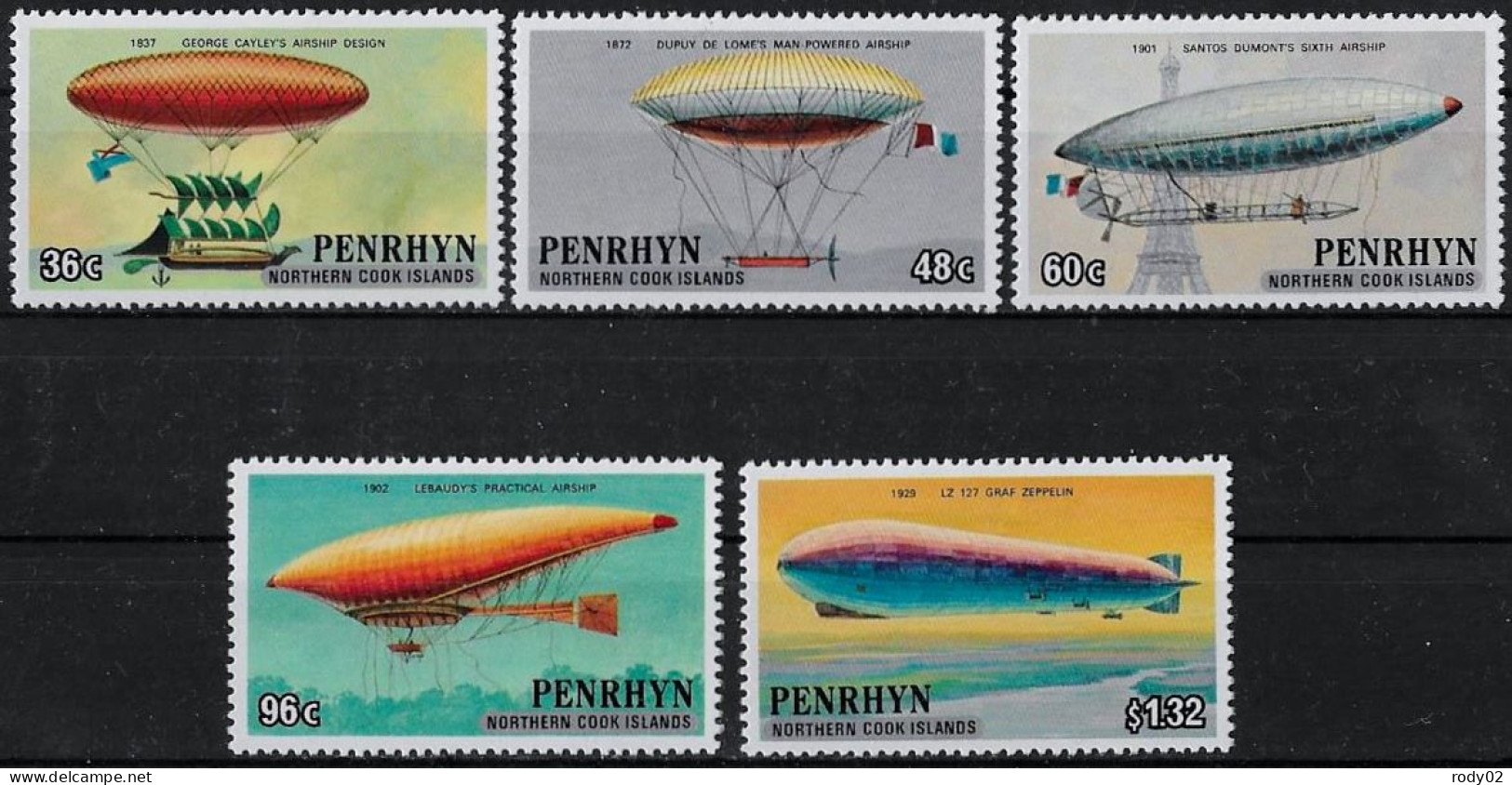 PENRHYN - MONTGOLFIERES - N° 260 A 264 - NEUF** MNH - Montgolfières