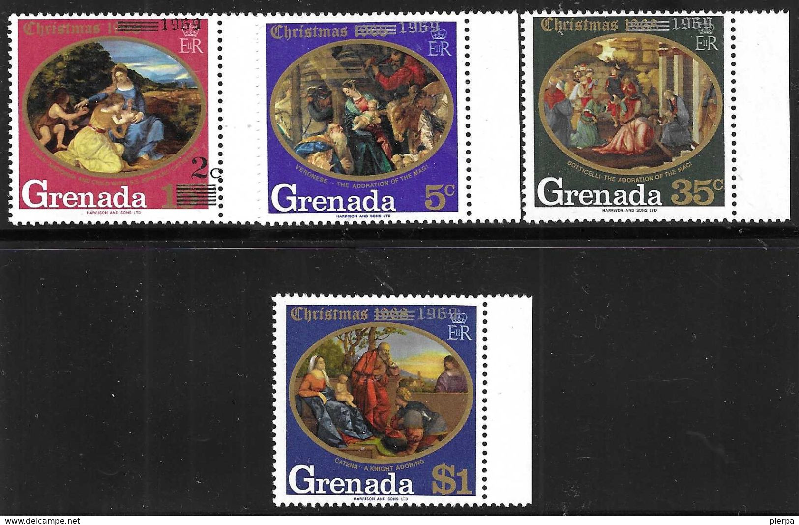 GRENADA - 1969 - NATALE   - SERIE 4 VALORI - NUOVA MNH** (YVERT 323\6 - MICHEL 332\5) - Granada (...-1974)