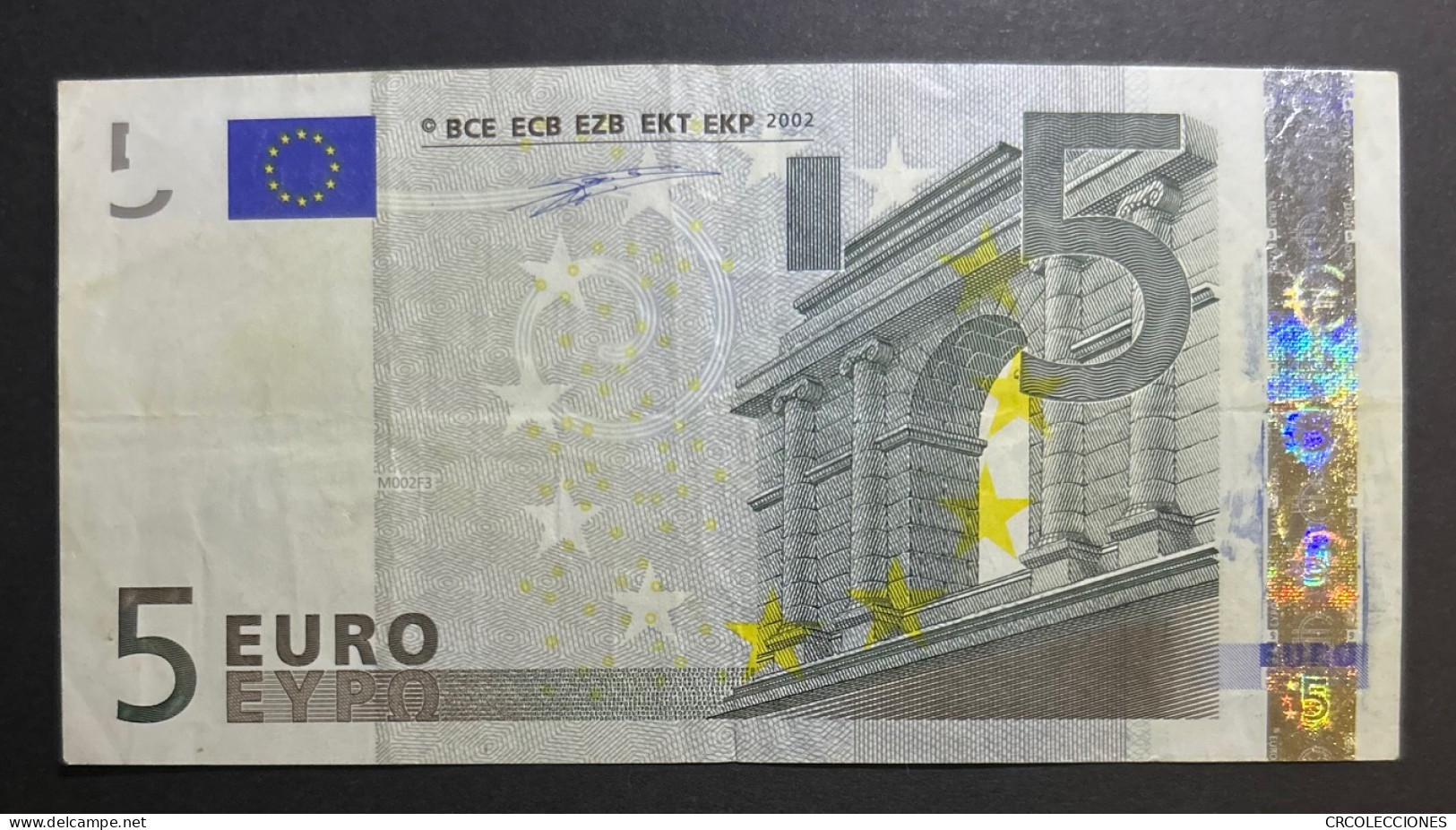 CRBS1177 BILLETE 5 EUROS CON ERROR EN BANDELAETA VER FOTO - España