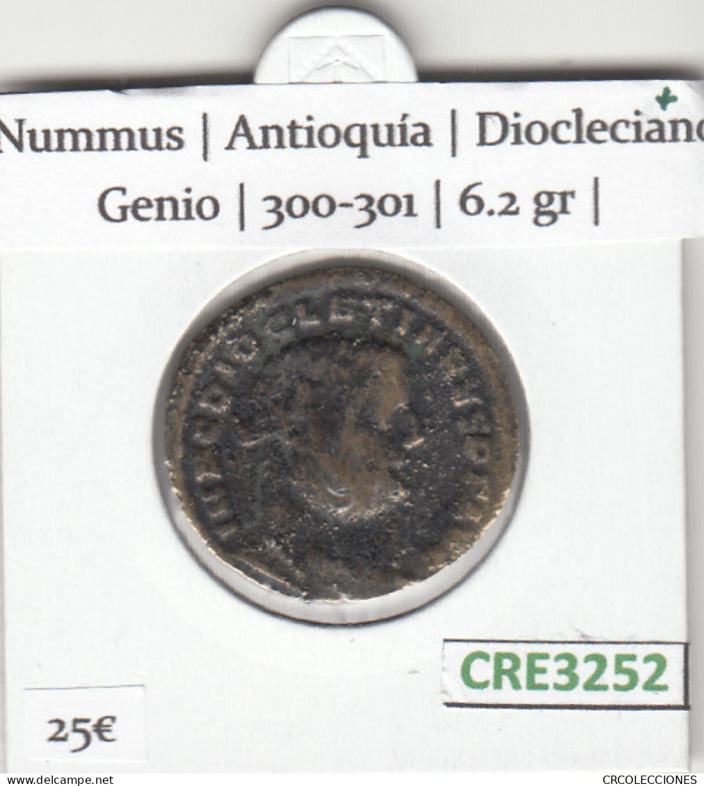 CRE3252 MONEDA ROMANA NUMMUS ANTIOQUIA DIOCLECIANO GENIO 300-301 - Keltische Münzen