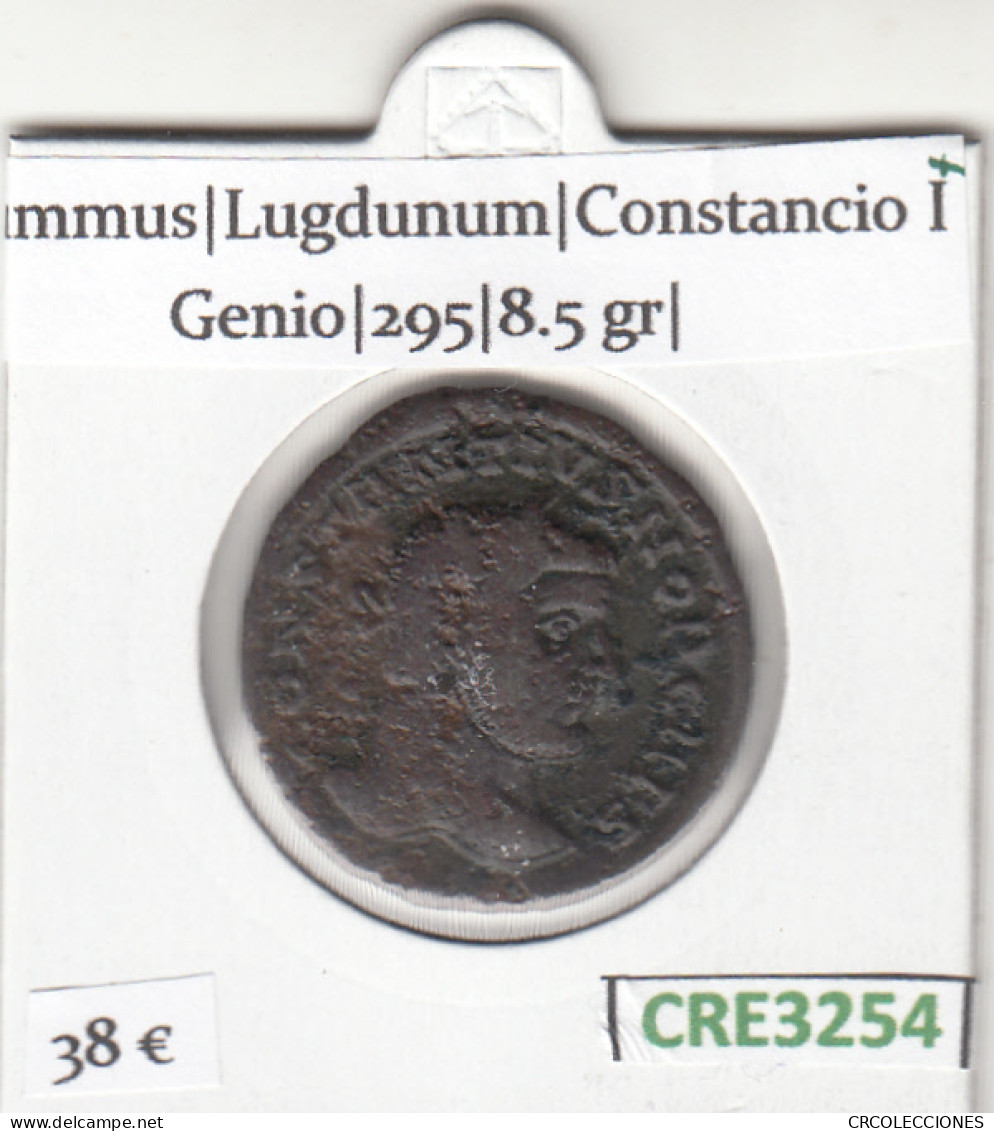 CRE3254 MONEDA ROMANA NUMMUS LUGDUNUM CONSTANCIO I GENIO 295 - Galle