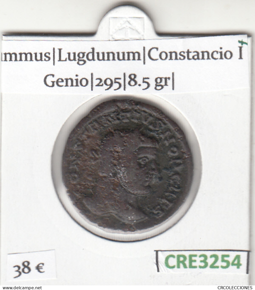 CRE3254 MONEDA ROMANA NUMMUS LUGDUNUM CONSTANCIO I GENIO 295 - Celtic