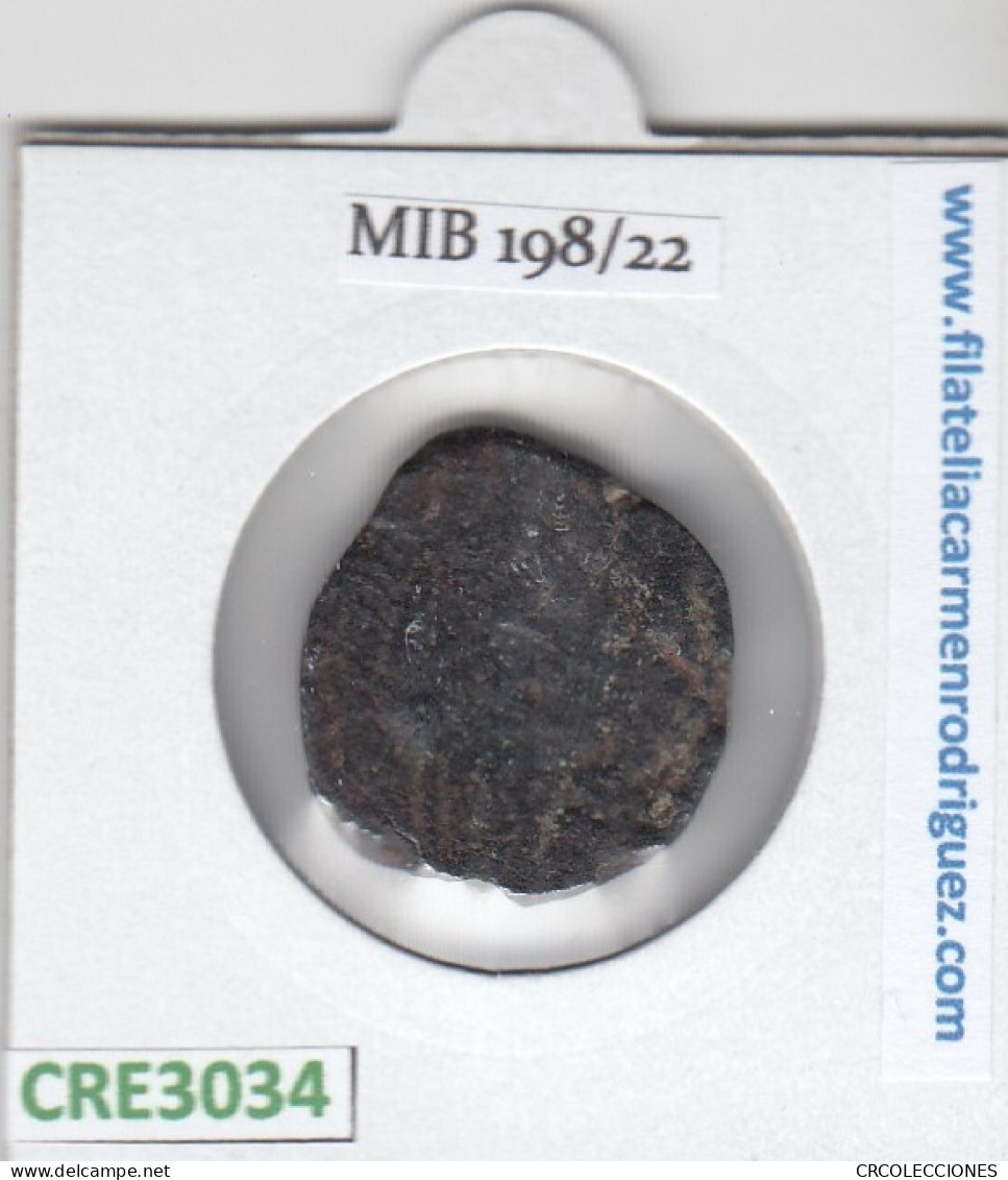 CRE3034 MONEDA IBERICA AS CARMO CAB. MASC. DOS ESPIGAS C.100-72 A.C - Keltische Münzen