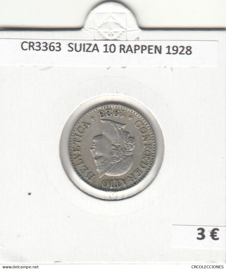 CR3363 MONEDA SUIZA 10 RAPPEN 1928 MBC - Other - Europe