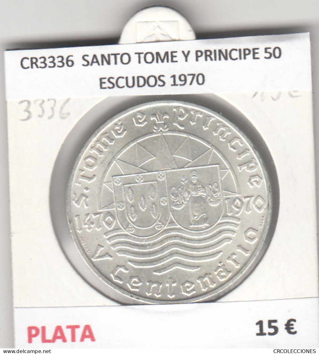 CR3336 MONEDA SANTO TOME Y PRINCIPE 50 ESCUDOS 1970 MBC PLATA - Andere - Afrika