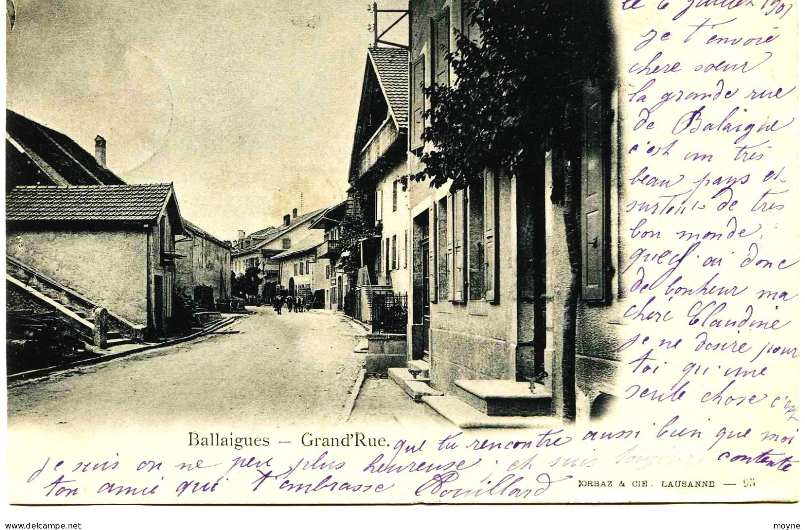 2935 - Suisse - BALLAIGUES  :  Grand ' Rue        1901 - Ballaigues