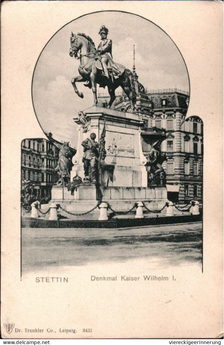 ! Alte Ansichtskarte Aus Stettin, Kaiser Wilhelm Denkmal - Pommern