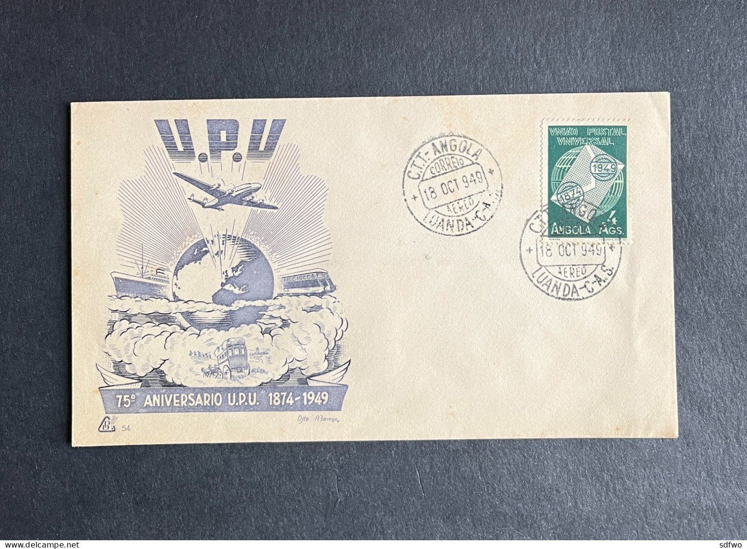 (G) Angola - 1949 75th Anniv. Of UPU FDC - Angola