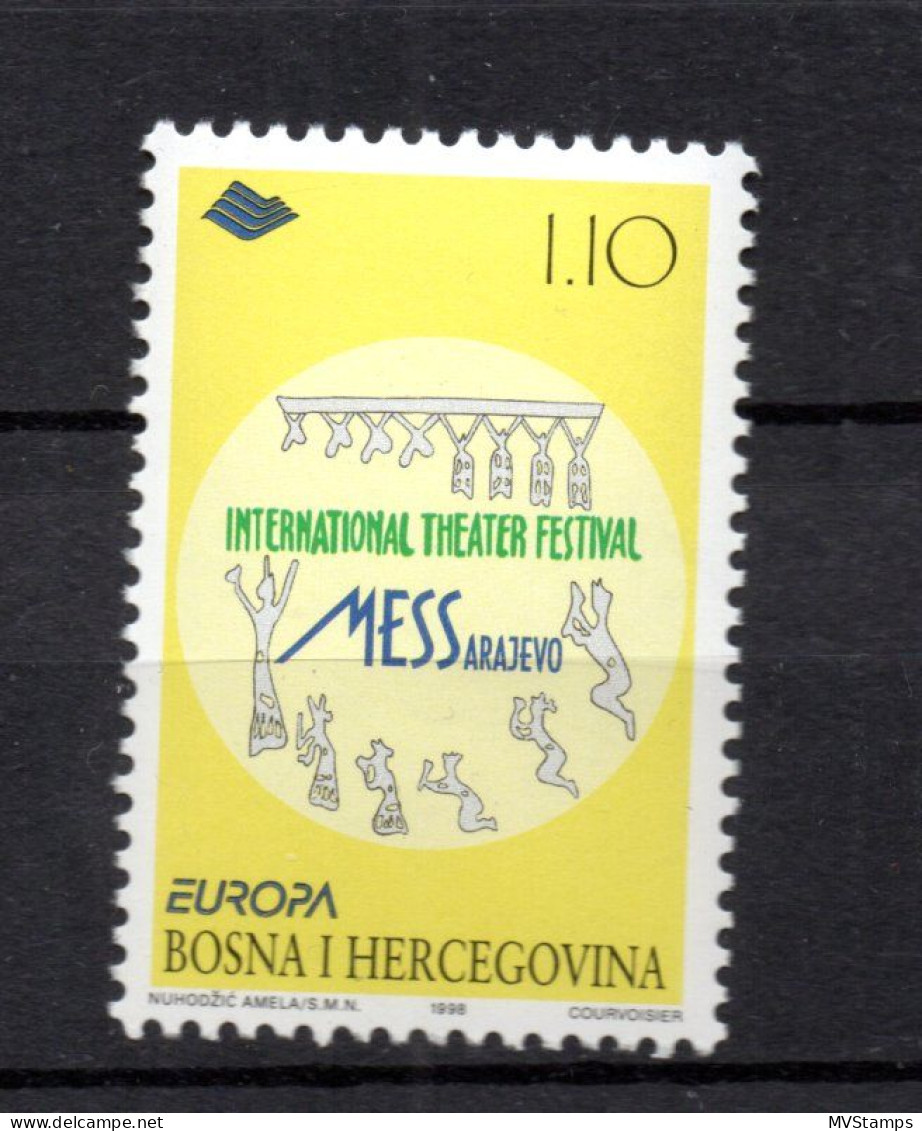 Bosnia 1998 Set CEPT/Europe Party/Theatre Stamp (Michel 128) MNH - Bosnia Herzegovina