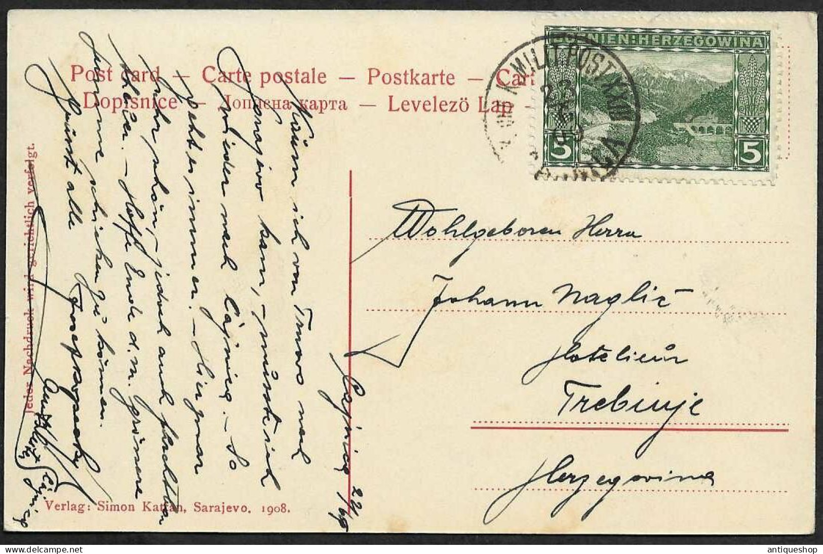 Bosnia And Herzegovina-----Cajnica-----old Postcard - Bosnie-Herzegovine