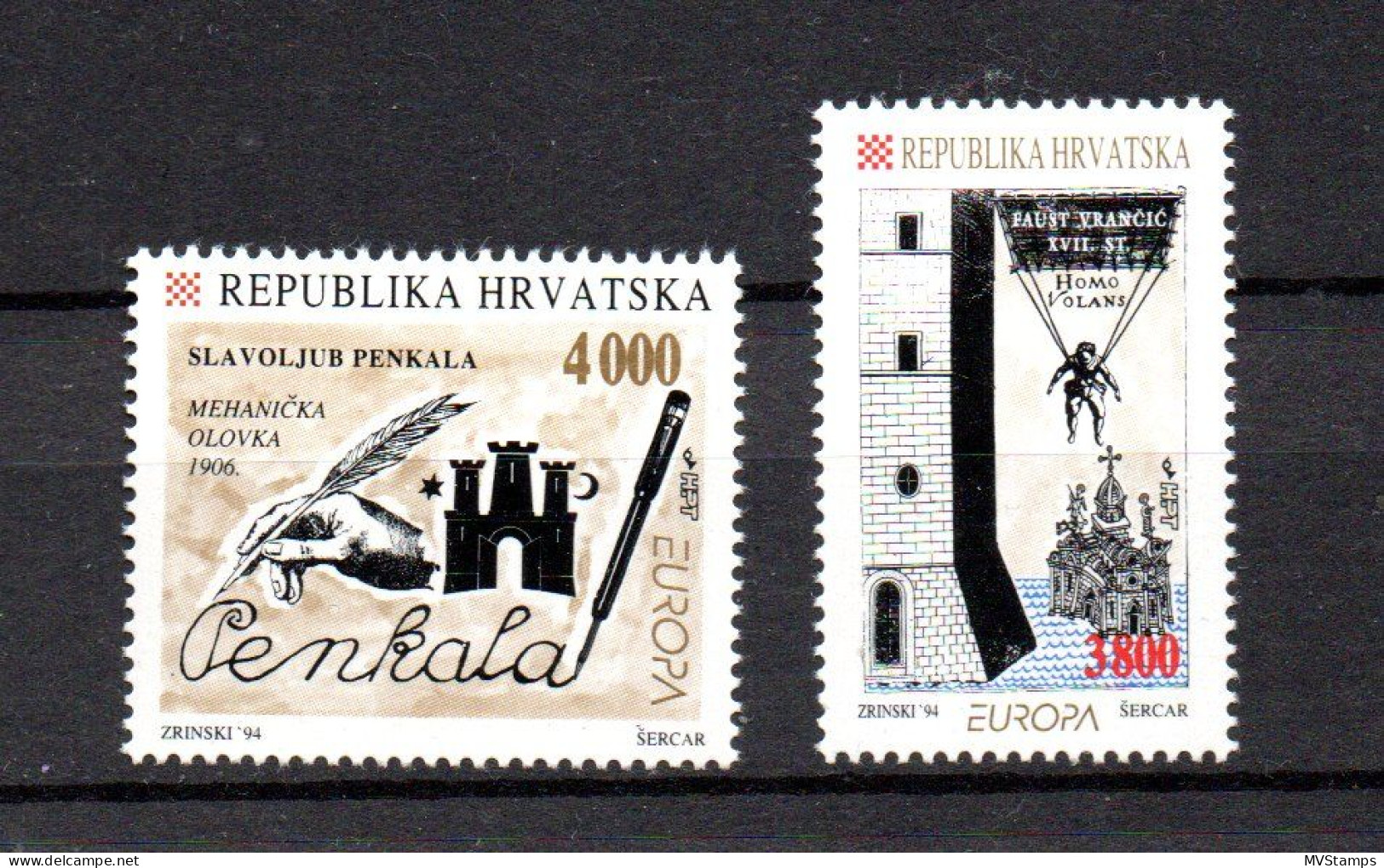 Croatia 1994 Set CEPT/Europe Enforcers Stamps (Michel 274/75) MNH - Croazia