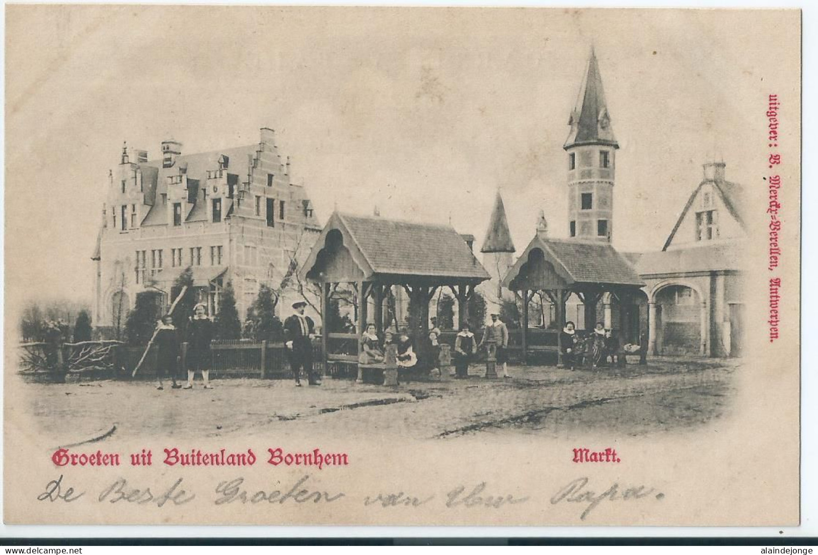 Bornem - Bornhem - Groeten Uit Buitenland Bornhem - Markt - 1901 - Bornem