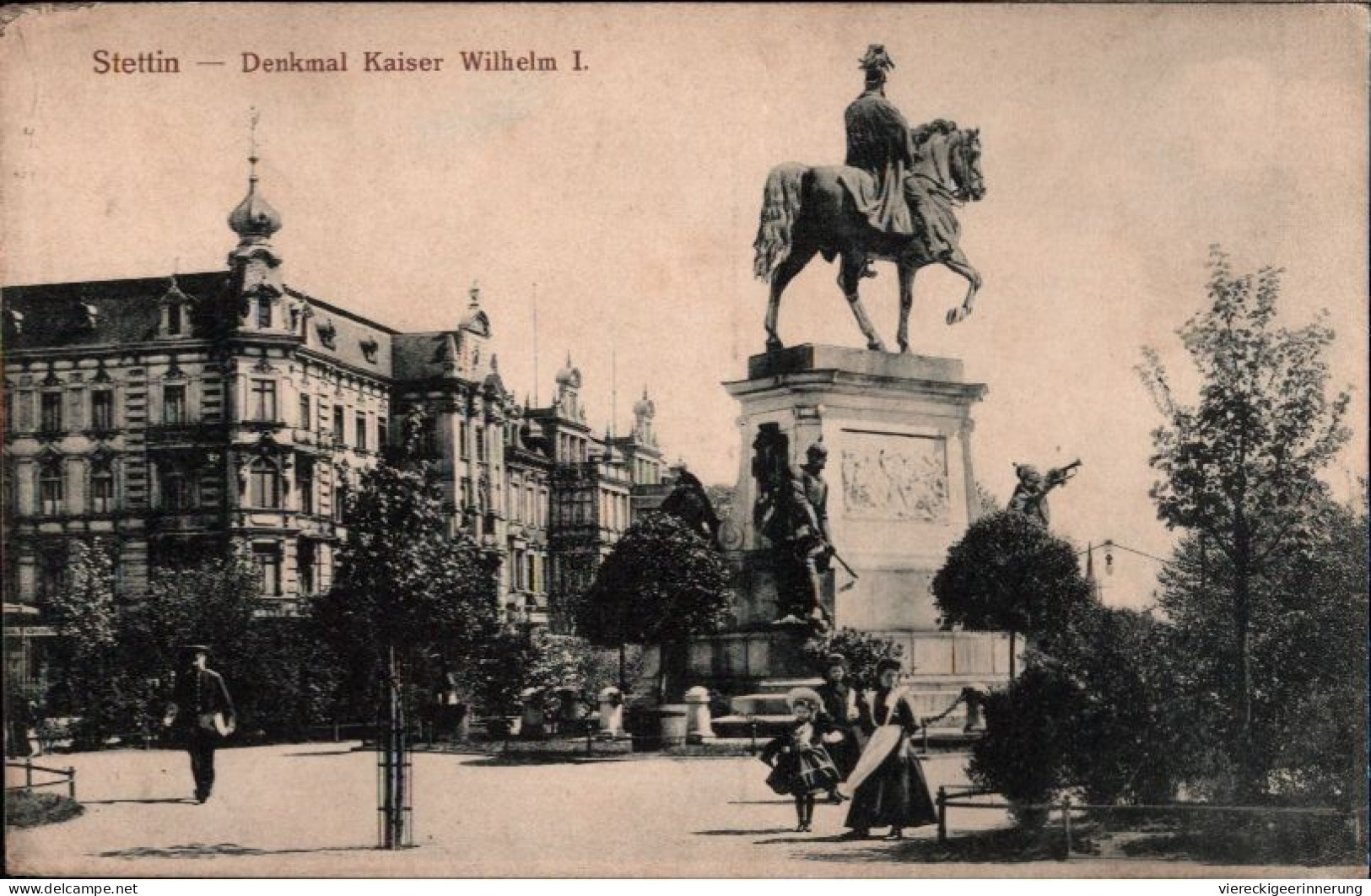 ! Alte Ansichtskarte Aus Stettin, Denkmal Kaiser Wilhelm I. - Pommern