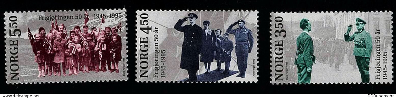 1995 Liberation  Michel NO 1178 - 1180 Stamp Number NO 1096 - 1098 Yvert Et Tellier NO 1135 - 1137 Xx MNH - Neufs