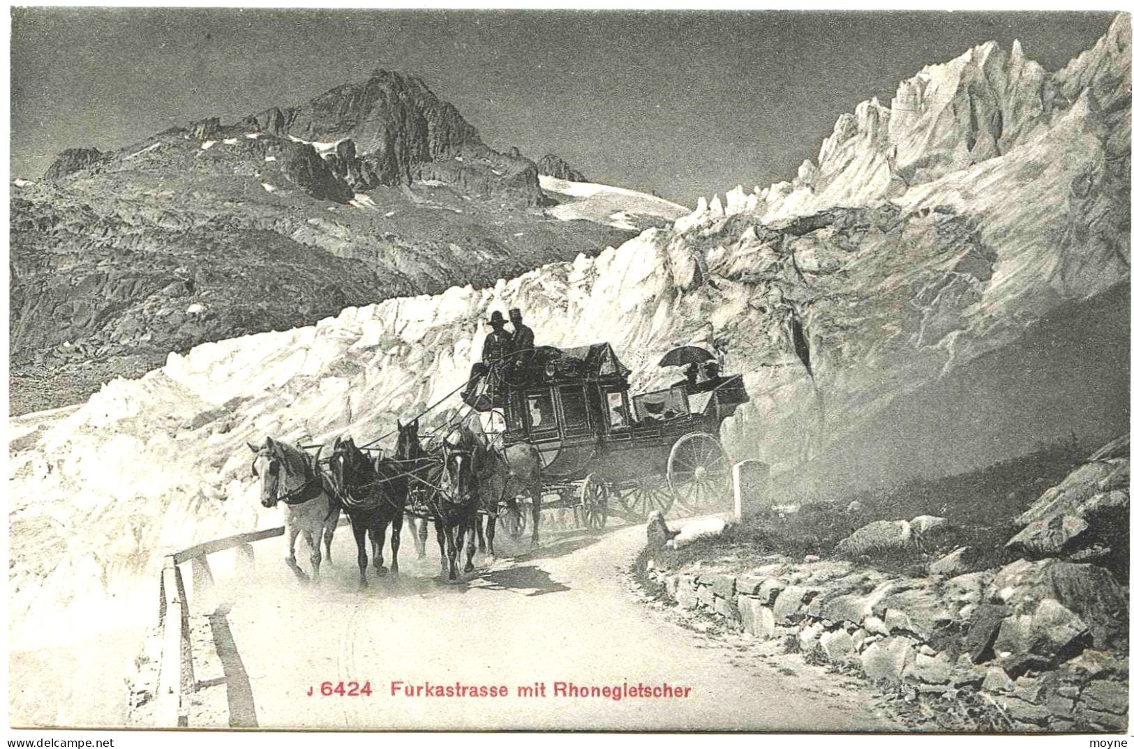 2949 - DILLIGENCE  SUISSE  ATTELAGE DE 5 CHEVAUX --    BEAU  PLAN  -  RARE !! - Au