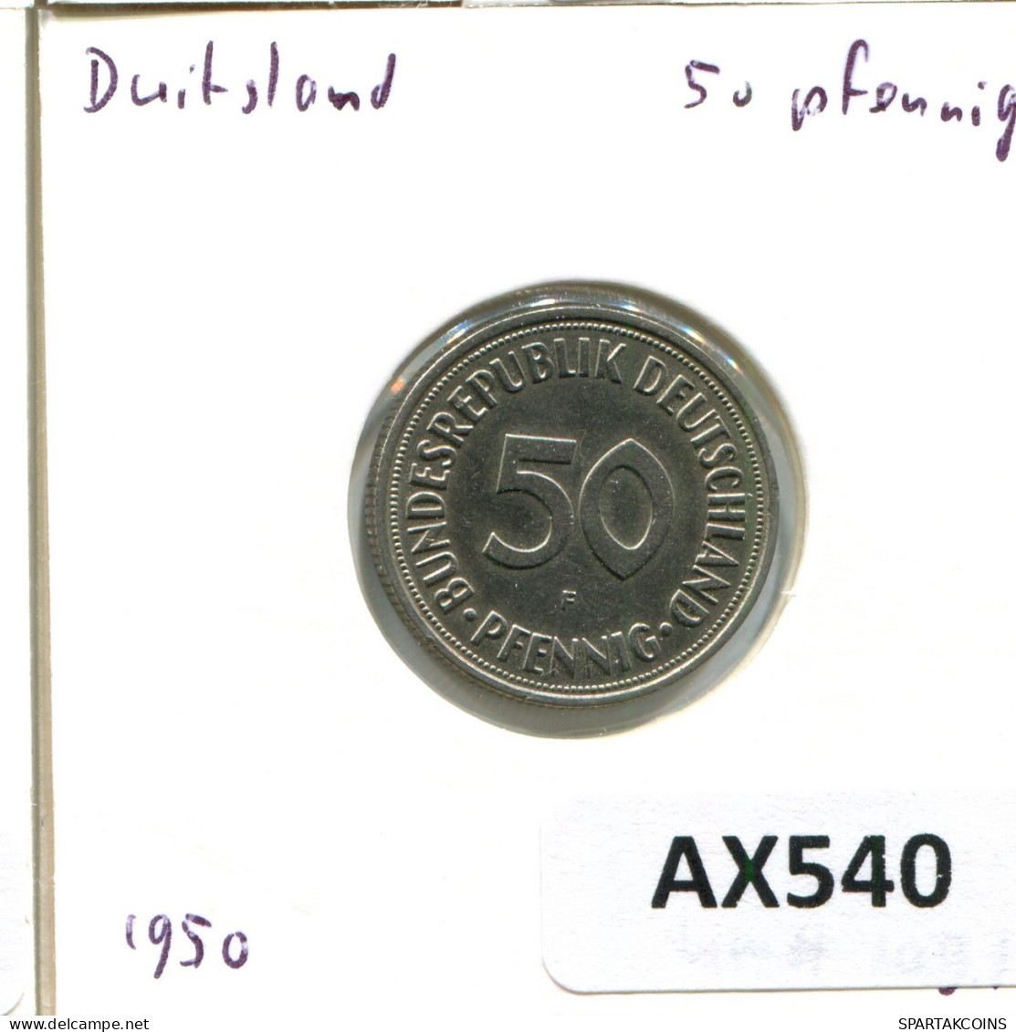 50 PFENNIG 1950 F BRD ALLEMAGNE Pièce GERMANY #AX540.F.A - 50 Pfennig