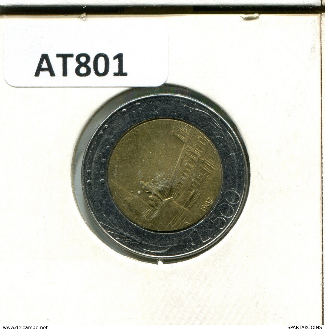 500 LIRE 1987 ITALIA ITALY Moneda BIMETALLIC #AT801.E.A - 500 Liras