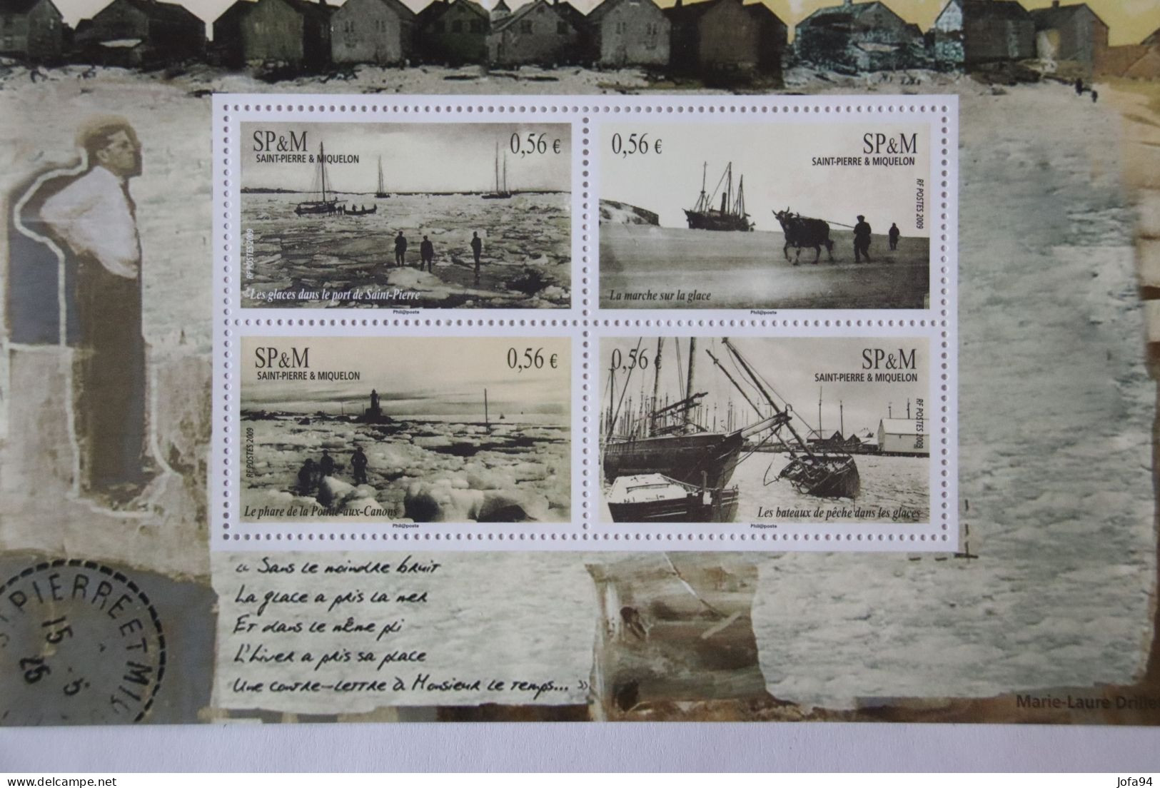 SPM 2009 Bloc 4 TP Le Port De St Pierre Bloqué Par Les Glaces  YT 961/964      Neuf - Unused Stamps