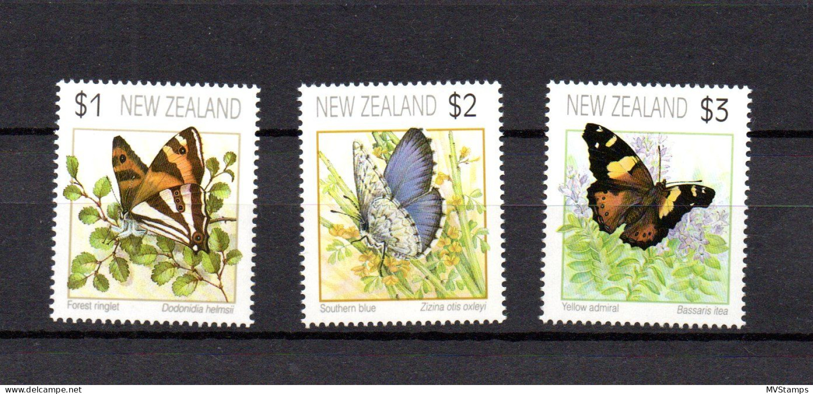 New Zealand 1991 Set Butterflies/Schmetterlinge Stamps (Michel 1208/10) MNH - Ungebraucht