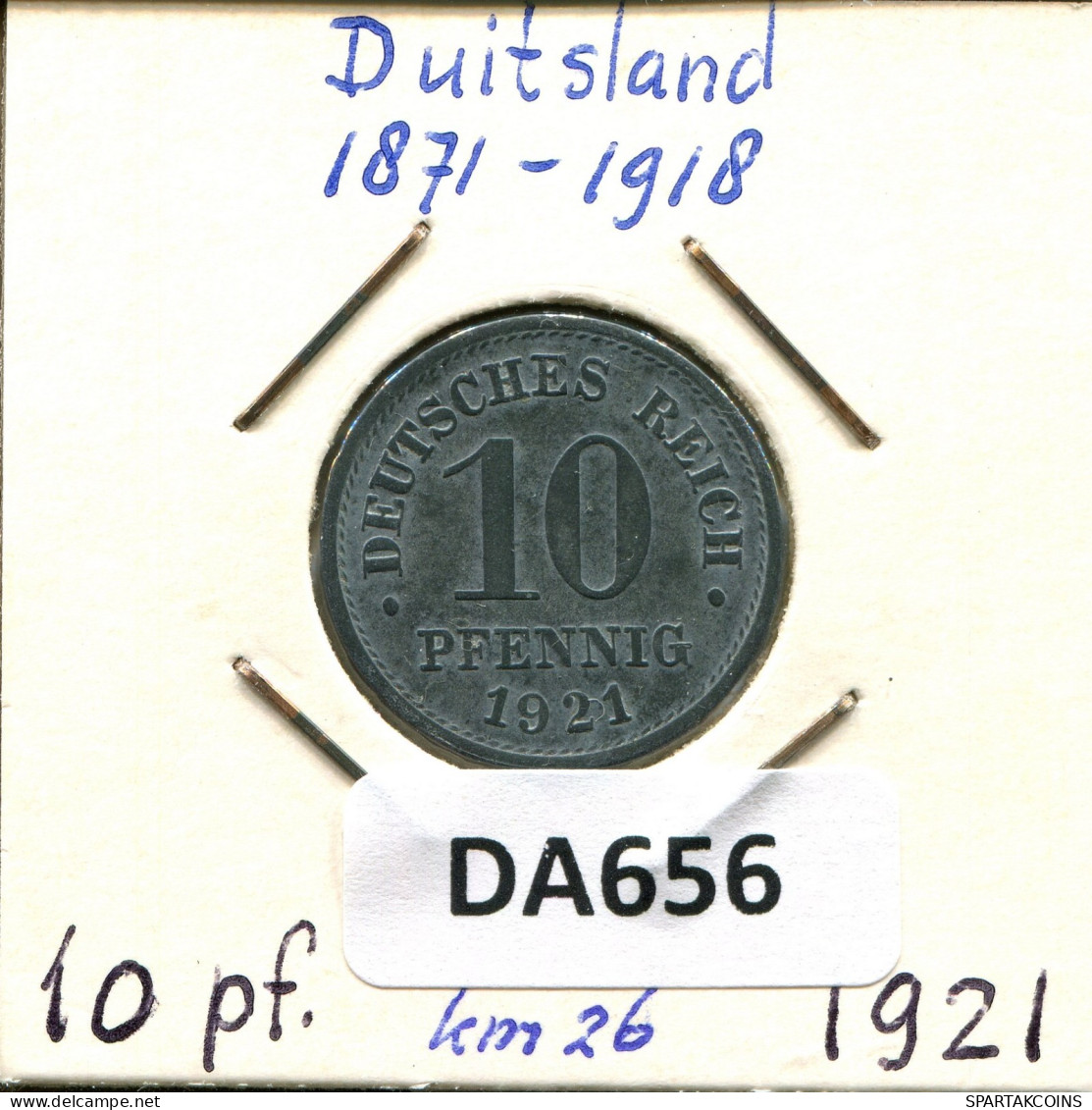 10 PFENNIG 1921 GERMANY Coin #DA656.2.U.A - 10 Rentenpfennig & 10 Reichspfennig