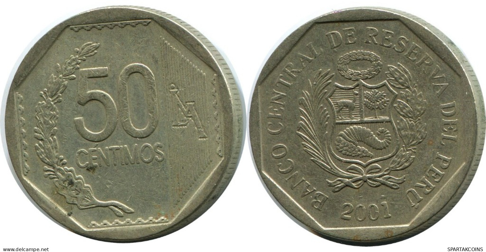 50 CENTIMOS 2001 PERU Coin #AH456.5.U.A - Perú