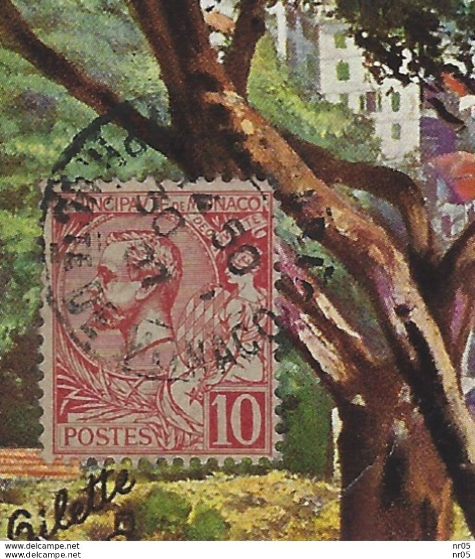 Timbre PRINCIPAUTE De MONACO Prince ALBERT 1er  Oblitere En 1907 Sur Carte Postale Raphael Tuck - Used Stamps