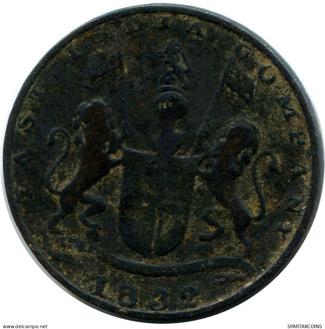 1/4 ANNA 1832 INDIA-BRITISH East INDIA-BRITISH Company Moneda #AY953.E.A - Inde